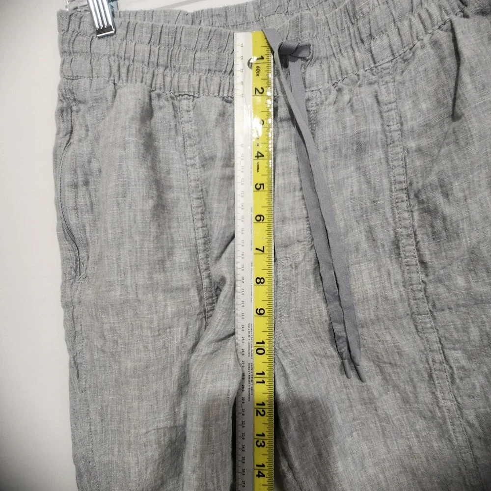 ATHLETA Cabo Linen Jogger Gray 100% Linen Exercise Yoga Pilates Size M - Picture 7 of 10